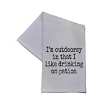 I'm Outdoorsy I Like Drinking On 16x24 Cotton Hand Towel
