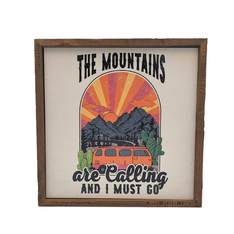10x10 The Mountains are Calling - Adventure Signs