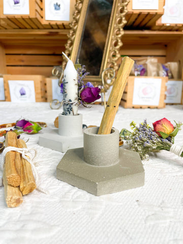 Cement Chime Candle, Palo Santo, Smudging Holder for your Al