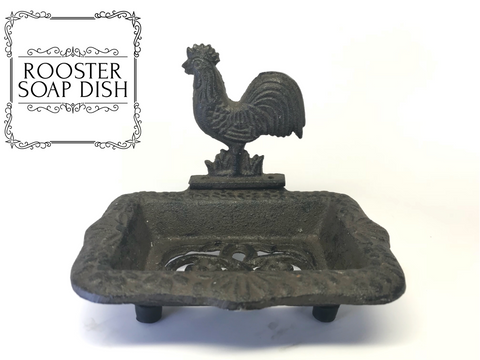 Cast Iron Rooster Soap Dish - Brown - What.The.Soap.